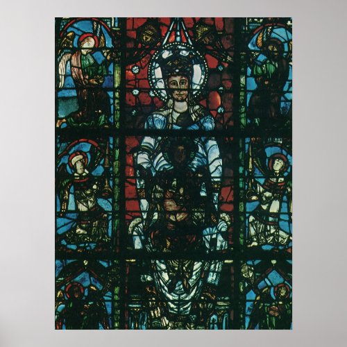 Vintage Religious Church Stained Glass Window Poster