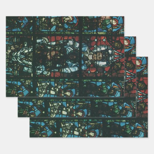 Vintage Religious Church Stained Glass Window Wrapping Paper Sheets