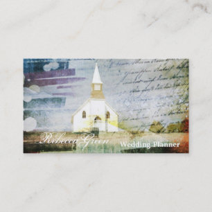 vintage religious country chapel business card