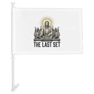 Vintage Religious DJ The Last Set Shirt Design_1 Car Flag