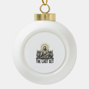 Vintage Religious DJ The Last Set Shirt Design_1 Ceramic Ball Christmas Ornament