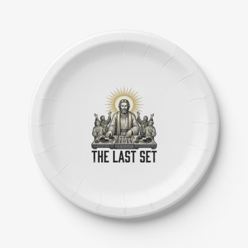 Vintage Religious DJ The Last Set Shirt Design_1 Paper Plates