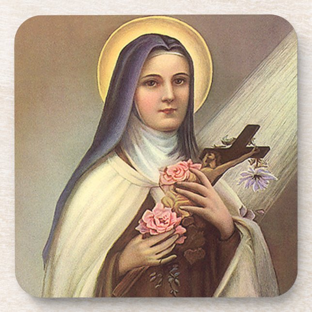 Vintage Religious Easter, Nun with Cross Coaster (Front)