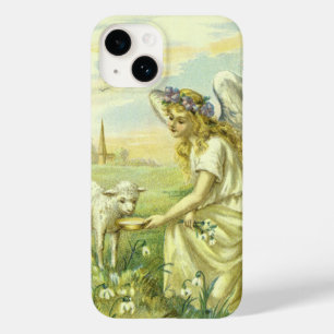 Vintage Religious Easter Victorian Angel with Lamb Case-Mate iPhone 14 Case