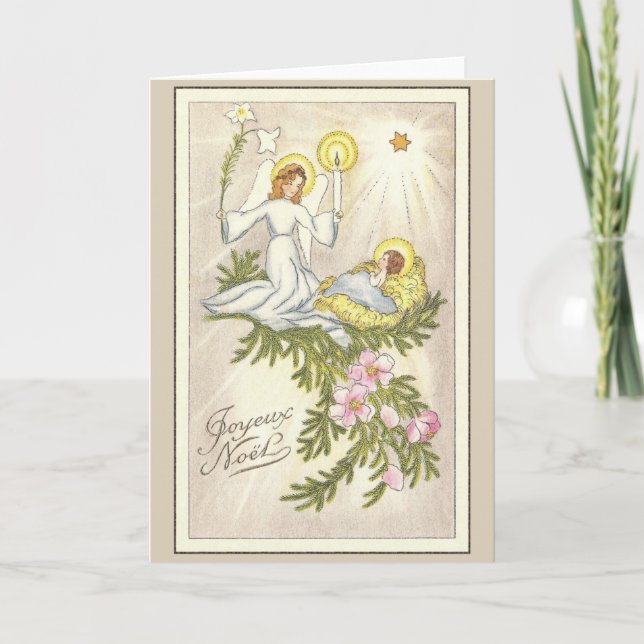 Vintage Religious French Christmas Greeting Card (Front)