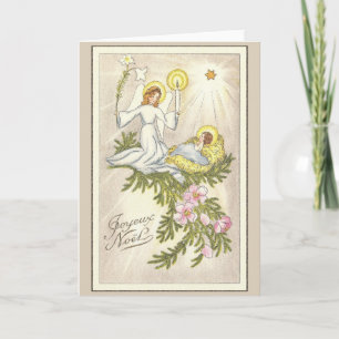 Vintage Religious French Christmas Greeting Card