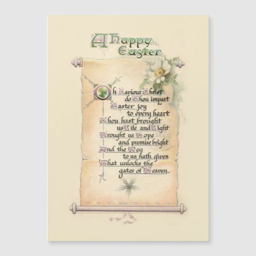 Vintage Religious Happy Easter Typography Scroll