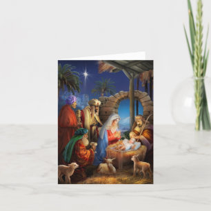 Vintage religious holiday nativity scene