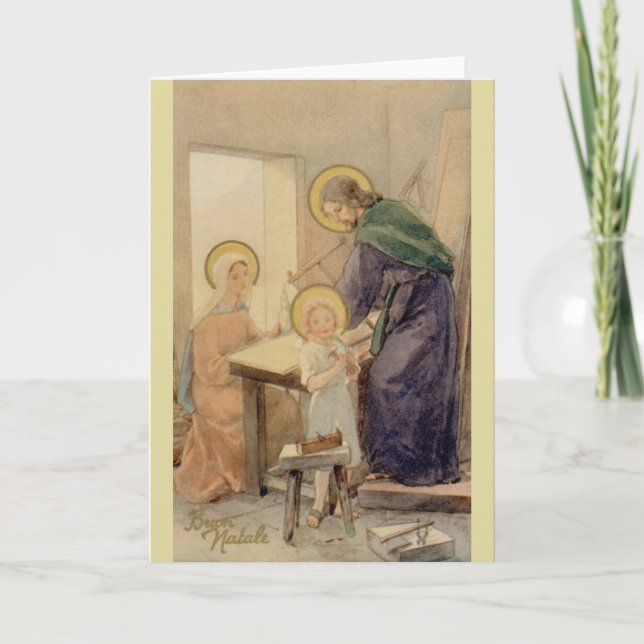Vintage Religious Italian Christmas Card (Front)