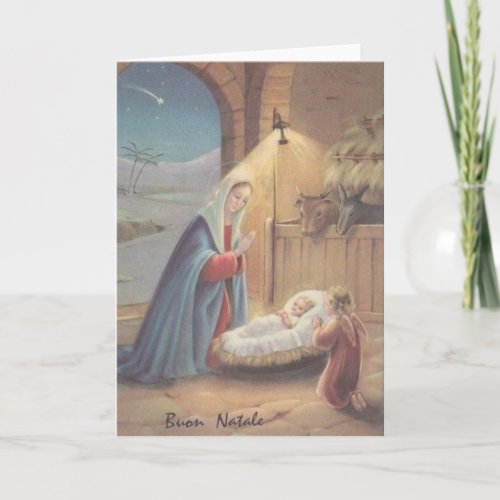 Vintage Religious Italian Christmas Card