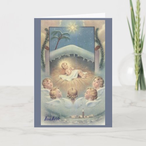 Vintage Religious Italian Christmas Greeting Card