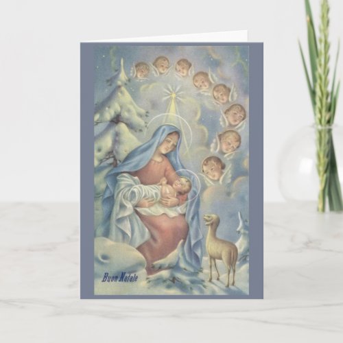 Vintage Religious Italian Christmas Greeting Card