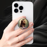 Vintage Religious, Jesus Christ Portrait with Halo PopSocket<br><div class="desc">Vintage illustration religion profile portrait design featuring Jesus Christ. Head of Christ. This peaceful design shows a young religious man,  Jesus,  has a beard and is wearing a holy robe,  his head is surrounded by an aura,  a glowing halo.</div>