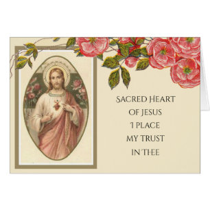 Vintage Religious Jesus Floral Elegant  Cards