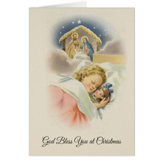 Vintage Religious Little Girl Nativity Scene (Front)