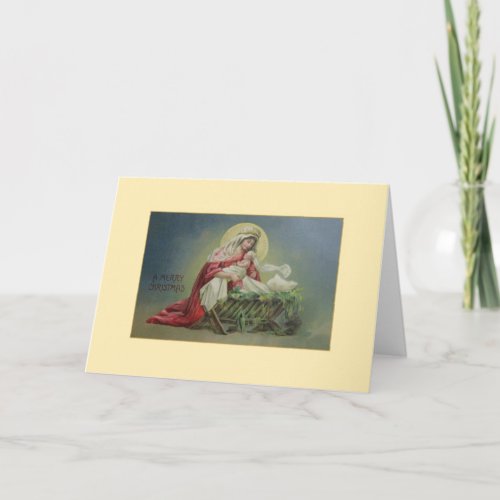 Vintage Religious Madonna and Child Christmas Card