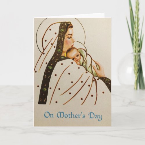 Vintage Religious Mothers Day Greeting Card