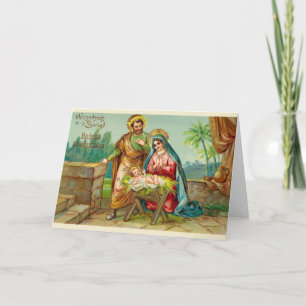 Vintage Religious Polish Christmas Card