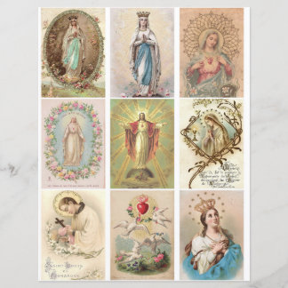Vintage Religious Prayer Cards Clipart