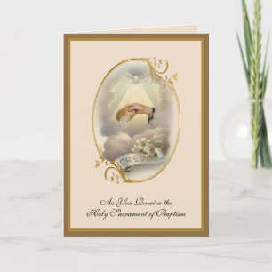 Vintage Religious Sacrament Baptism Adult or Baby Card