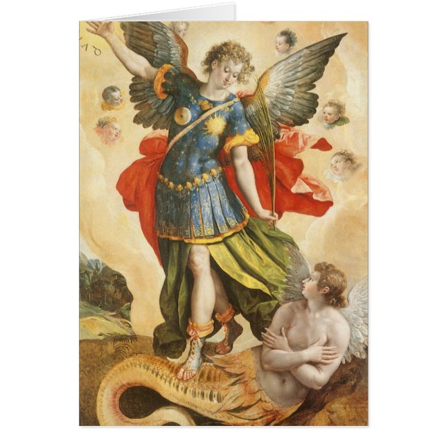 Vintage Religious, Saint Michael Defeats Lucifer (Front)