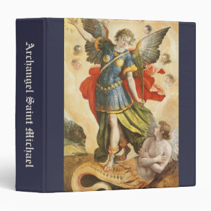 Vintage Religious, Saint Michael Defeats Lucifer 3 Ring Binder