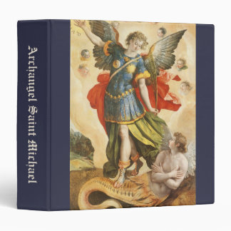 Vintage Religious, Saint Michael Defeats Lucifer 3 Ring Binder