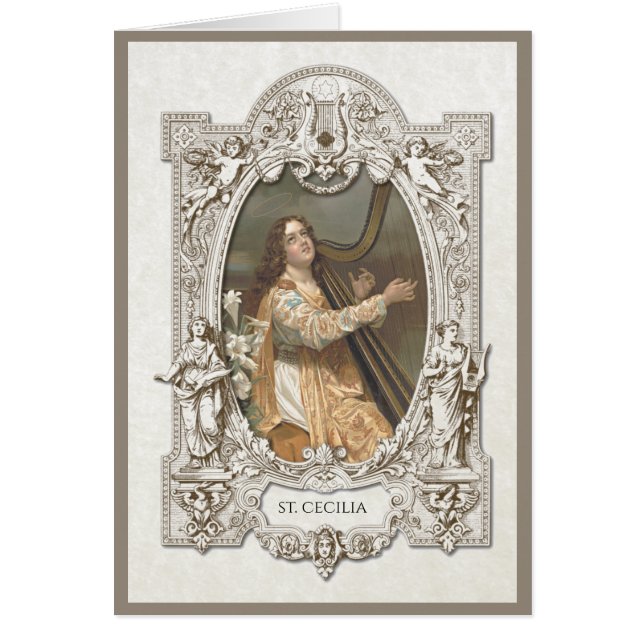 Vintage Religious St. Cecilia Musicians Cards (Front)