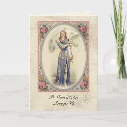 Vintage Religious St Joan of Arc Prayer  Card
