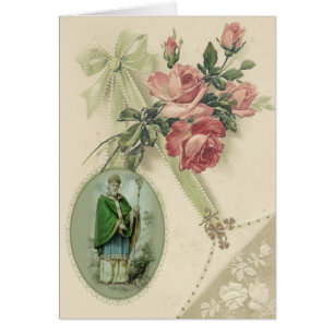 Vintage Religious St. Patrick Shamrock Prayer