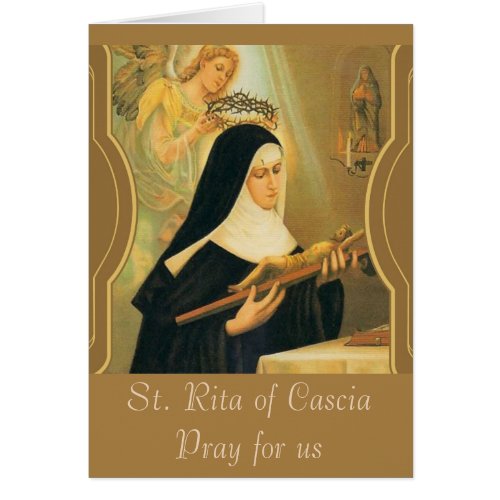 Vintage Religious St Rita Cascia Prayer 
