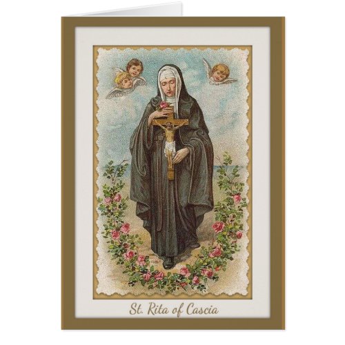 Vintage Religious St Rita of Cascia Prayer 