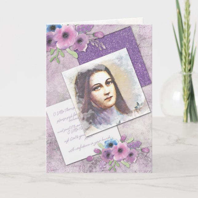 Vintage Religious St. Therese Catholic Novena  Card (Front)