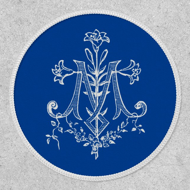 Vintage Religious Virgin Mary  Marian Cross Classi Patch (Front)
