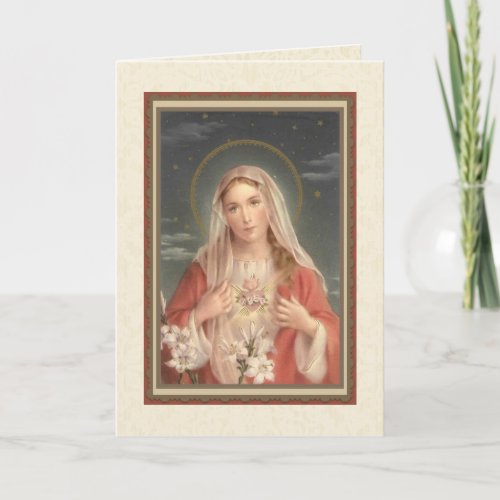 Vintage Religious Virgin Mary Memorare Prayer Card
