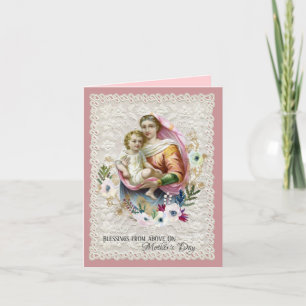 Vintage Religious Virgin Mary Mothers Day Holiday Card