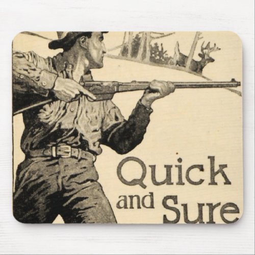 Vintage Remington Rifle Ad Gun Quick Sure Mousepad