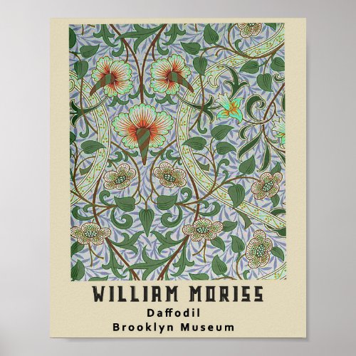Vintage Remix William Morris Daffodil Floral  Poster
