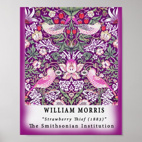 Vintage Remix William Morris Strawberry Thief  Poster