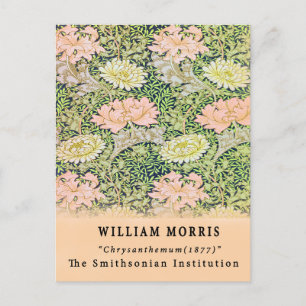 Vintage Remixed William Morris Chrysanthemum Postcard