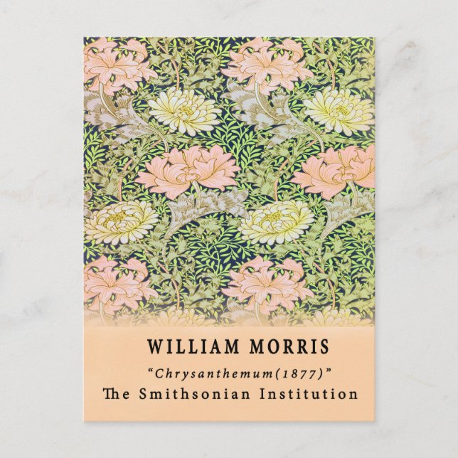 Vintage Remixed William Morris Chrysanthemum  Postcard (Front)