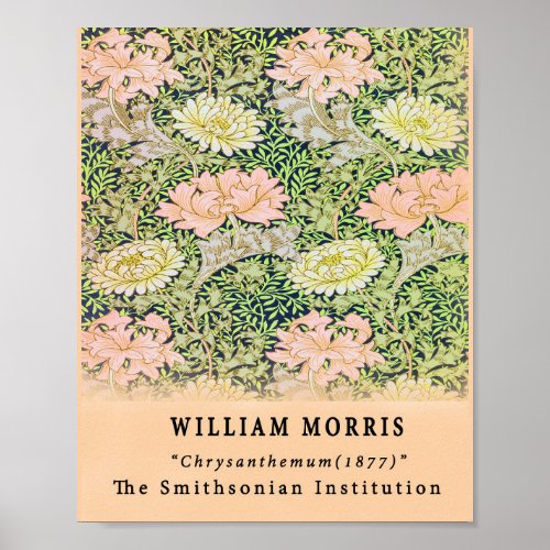 Vintage Remixed William Morris Chrysanthemum  Poster