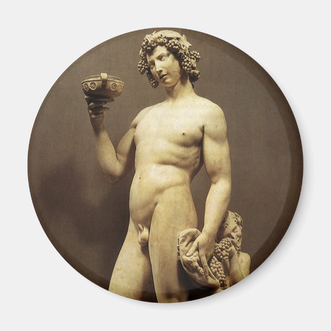 Vintage Renaissance Statue Bacchus by Michelangelo Magnet (Front)