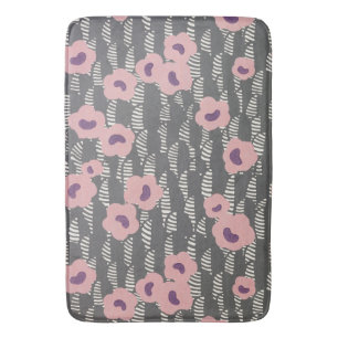 Vintage René Crevel French Art Deco Pink Floral Bath Mat