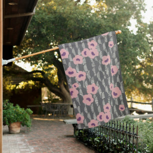 Vintage René Crevel French Art Deco Pink Floral House Flag