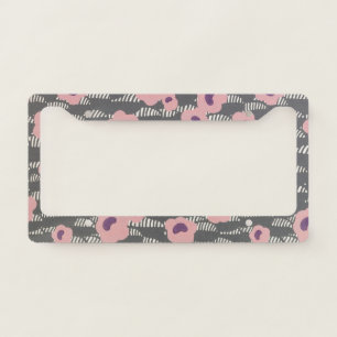 Vintage René Crevel French Art Deco Pink Floral License Plate Frame