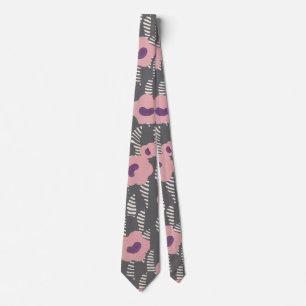 Vintage René Crevel French Art Deco Pink Floral Neck Tie