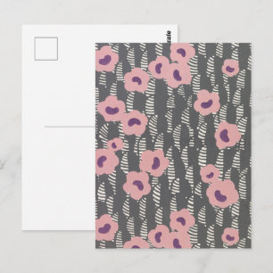 Vintage René Crevel French Art Deco Pink Floral Postcard