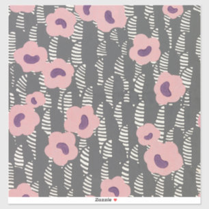 Vintage René Crevel French Art Deco Pink Floral Sticker