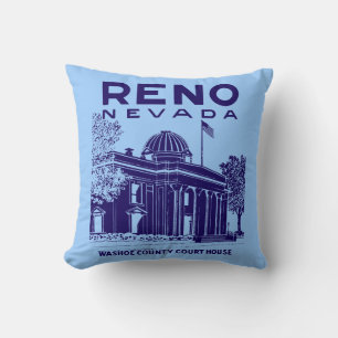 Vintage Reno Nevada Throw Pillow